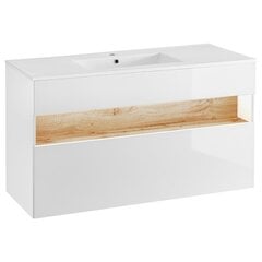 Valamualune vannitoakapp Hakano Bonevile, 120x46 cm, valge/pruun hind ja info | Vannitoakapid | hansapost.ee