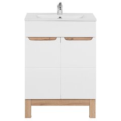 Valamualune vannitoakapp Hakano Fargo, 60x45 cm, valge/pruun цена и информация | Шкафчики для ванной | hansapost.ee
