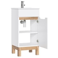 Напольный шкаф для ванной под умывальник Hakano Fargo, 40x41 см, белый/коричневый цена и информация | Шкафчики для ванной | hansapost.ee