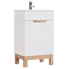 Напольный шкаф для ванной под умывальник Hakano Fargo, 50x39 см, белый/коричневый цена и информация | Шкафчики для ванной | hansapost.ee
