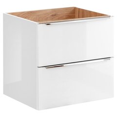 Подвесной шкаф под умывальник Hakano Barios, 60x46 см, ,белый/коричневый цена и информация | Шкафчики для ванной | hansapost.ee