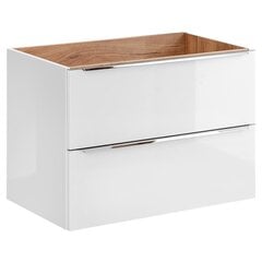 Подвесной шкаф под умывальник Hakano Barios, 80x46 см, белый/коричневый цена и информация | Шкафчики для ванной | hansapost.ee