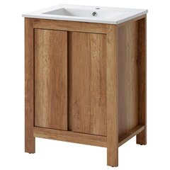 Напольный шкаф для ванной под умывальник Hakano Aston, 60x46 см, коричневый цена и информация | Шкафчики для ванной | hansapost.ee