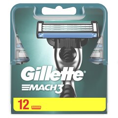 Бритвенные головки Gillette Mach3 12 шт. цена и информация | Средства для бритья | hansapost.ee