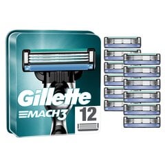 Бритвенные головки Gillette Mach3 12 шт. цена и информация | Косметика и средства для бритья | hansapost.ee