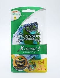 Ühekordsed raseerijad meestele Wilkinson Sword Xtreme 3 Sensitive, 3+1 tk цена и информация | Raseerimisvahendid | hansapost.ee