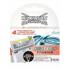 Wilkinson Quattro Titanium Core Motion terad 3 tk hind ja info | Raseerimisvahendid | hansapost.ee