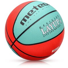 Korvpalli pall METEOR LAYUP, suurus 4, sinine/punane hind ja info | Korvpallid | hansapost.ee