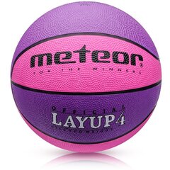 Korvpalli pall METEOR LAYUP, suurus 4, lilla/roosa hind ja info | Korvpallid | hansapost.ee