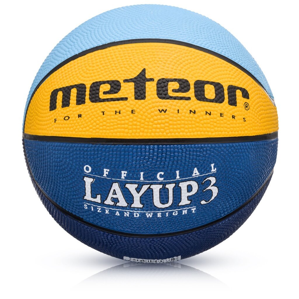 Korvpallipall Meteor Layup 3 sinine/kollane/roheline hind ja info | Korvpallid | hansapost.ee