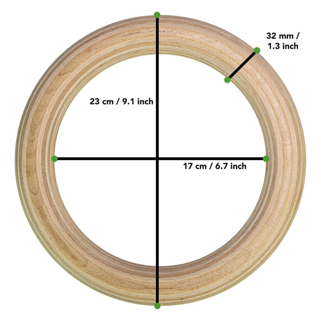 Puidust võimlemisrõngad TUNTURI Wooden GymRings 32mm hind ja info | Võimlemisrattad | hansapost.ee