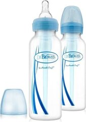 DR. Pruunid kitsa kaelaga pudelid OPTIONS +, sinine, 250 ml, 2 tk, SB82405 hind ja info | Lutipudelid ja tarvikud | hansapost.ee