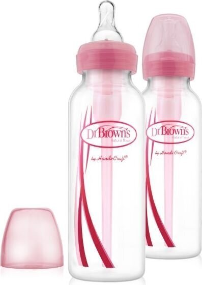 DR. Pruunid kitsa kaelaga pudelid OPTIONS +, roosa, 250 ml, 2 tk, SB82305 hind ja info | Lutipudelid ja tarvikud | hansapost.ee
