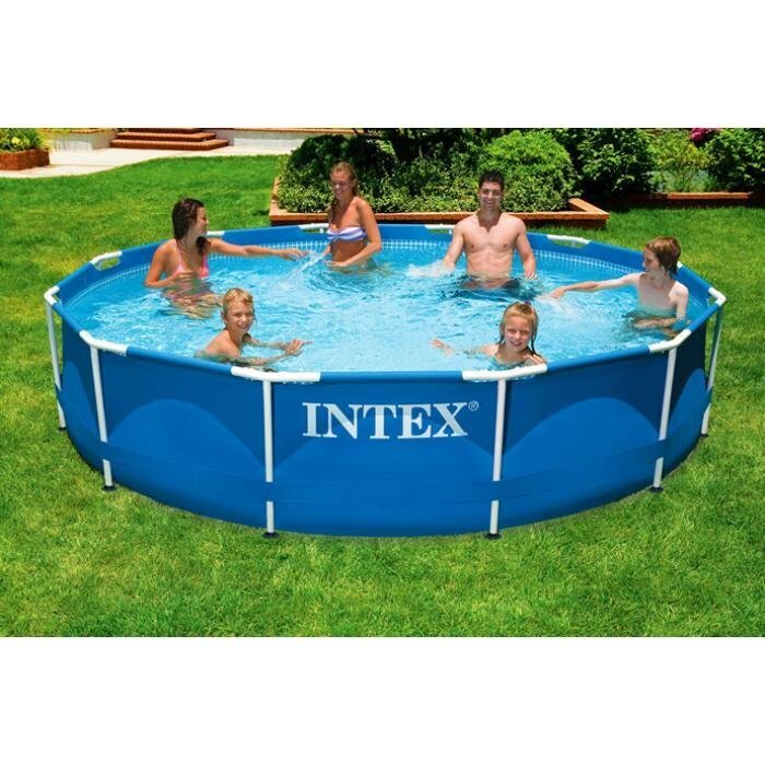 Raambassein Intex Metal Frame, 366x76 cm, 12V filtriga hind ja info | Basseinid | hansapost.ee