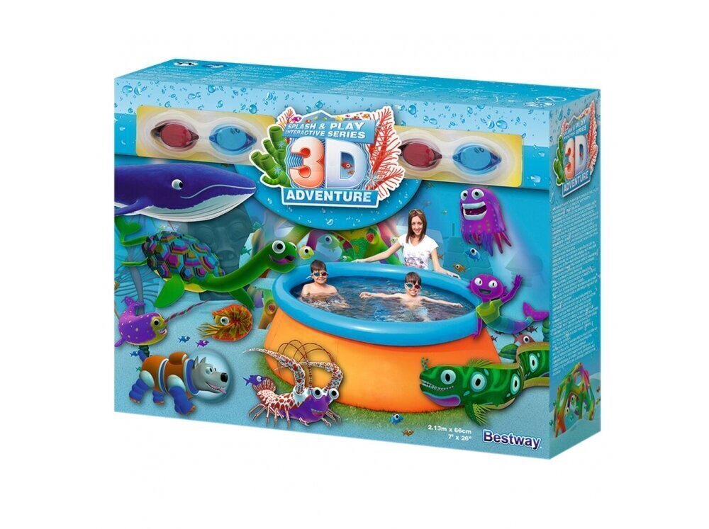 Sammasbassein lastele Bestway Splash & Play 3D, 213x66 cm, oranž/sinine hind ja info | Basseinid | hansapost.ee