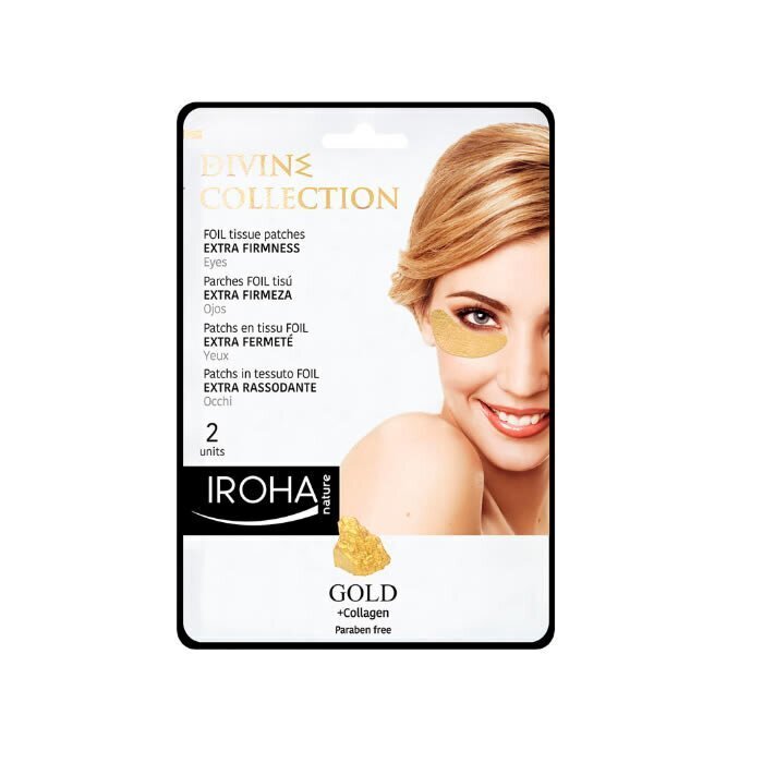 Pinguldav silmamask 24K kulla ja kollageeniga Iroha Divine Collection Foil Tissue 2 tk цена и информация | Näomaskid ja silmamaskid | hansapost.ee