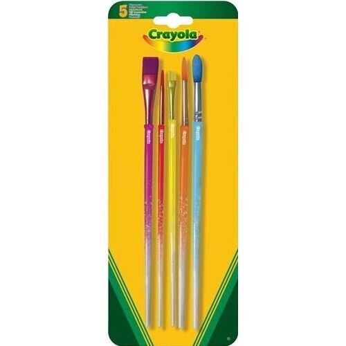 Pintslid Crayola, 5 tk. цена и информация | Kunstitarbed, voolimise tarvikud | hansapost.ee