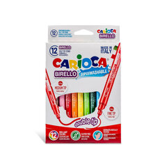 Фломастеры двусторонние Carioca Birello, 12 цветов цена и информация | Принадлежности для рисования, лепки | hansapost.ee