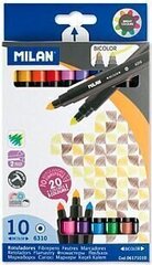 Двусторонние фломастеры Milan Bicolor, 20 цветов цена и информация | Принадлежности для рисования, лепки | hansapost.ee
