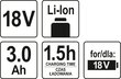 Aku Li-ion, 3A 18V Yato (YT-82843) цена и информация | Aiatööriistade varuosad | hansapost.ee