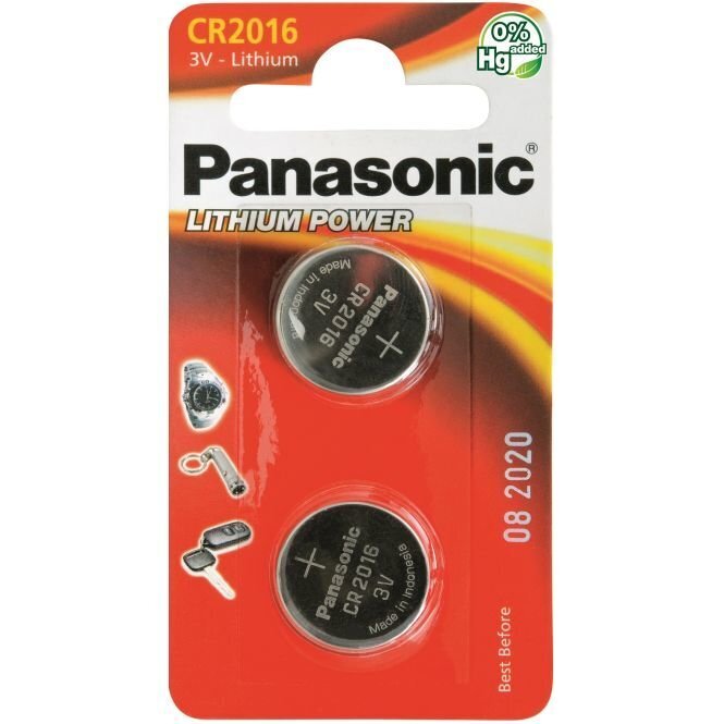 Panasonic patarei Lithium CR2016 2BP, 2 tk hind ja info | Patareid | hansapost.ee