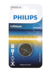 Элемент PHILIPS Lithium CR2025 цена и информация | Батарейки | hansapost.ee