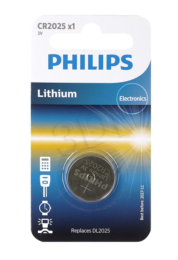 Patarei PHILIPS Lithium CR2025 цена и информация | Patareid | hansapost.ee
