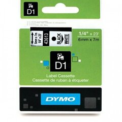 Dymo lint D1 6mmx7m must/valgel 43613 /5 hind ja info | Printeritarvikud | hansapost.ee