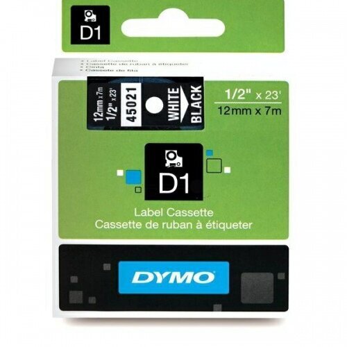 Dymo lint D1 12mmx7m valge/mustal 45021 /5 hind ja info | Printeritarvikud | hansapost.ee