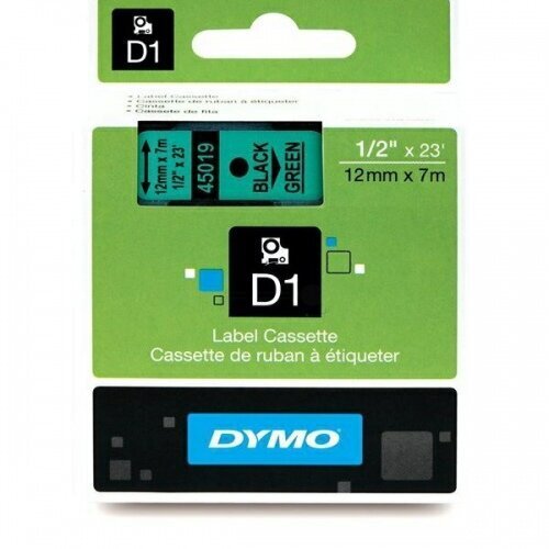 Dymo lint D1 12mmx7m must/roh. 45019/5 hind ja info | Printeritarvikud | hansapost.ee