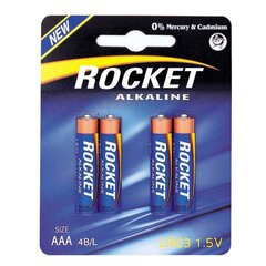 Patareid Rocket Alkaline AAA, 4 tk цена и информация | Батерейки | hansapost.ee