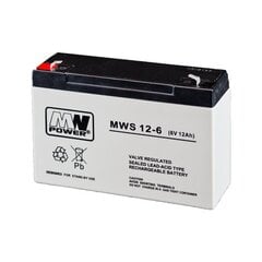 MWPower aku MWS 6V 12Ah F1 (187) AGM, 5 aastat hind ja info | Patareid | hansapost.ee