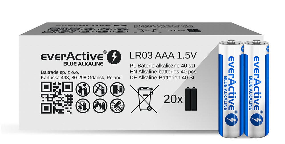 Patareid everActive ALEV03S2BK, 40 tk цена и информация | Patareid | hansapost.ee