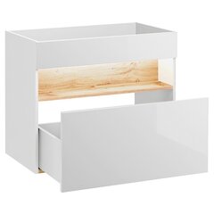 Подвесной шкаф для ванной комнаты под умывальник Hakanо Bonevile, 80x46 см, белый/коричневый цена и информация | Шкафчики для ванной | hansapost.ee