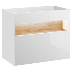 Подвесной шкаф для ванной комнаты под умывальник Hakanо Bonevile, 80x46 см, белый/коричневый цена и информация | Шкафчики для ванной | hansapost.ee