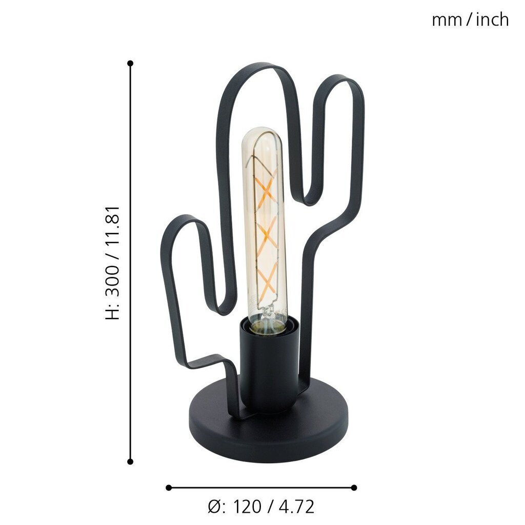 425545 EGLO Table Lamp "Coldfield" Cactus Black цена и информация | Aiavalgustid ja õuevalgustid | hansapost.ee