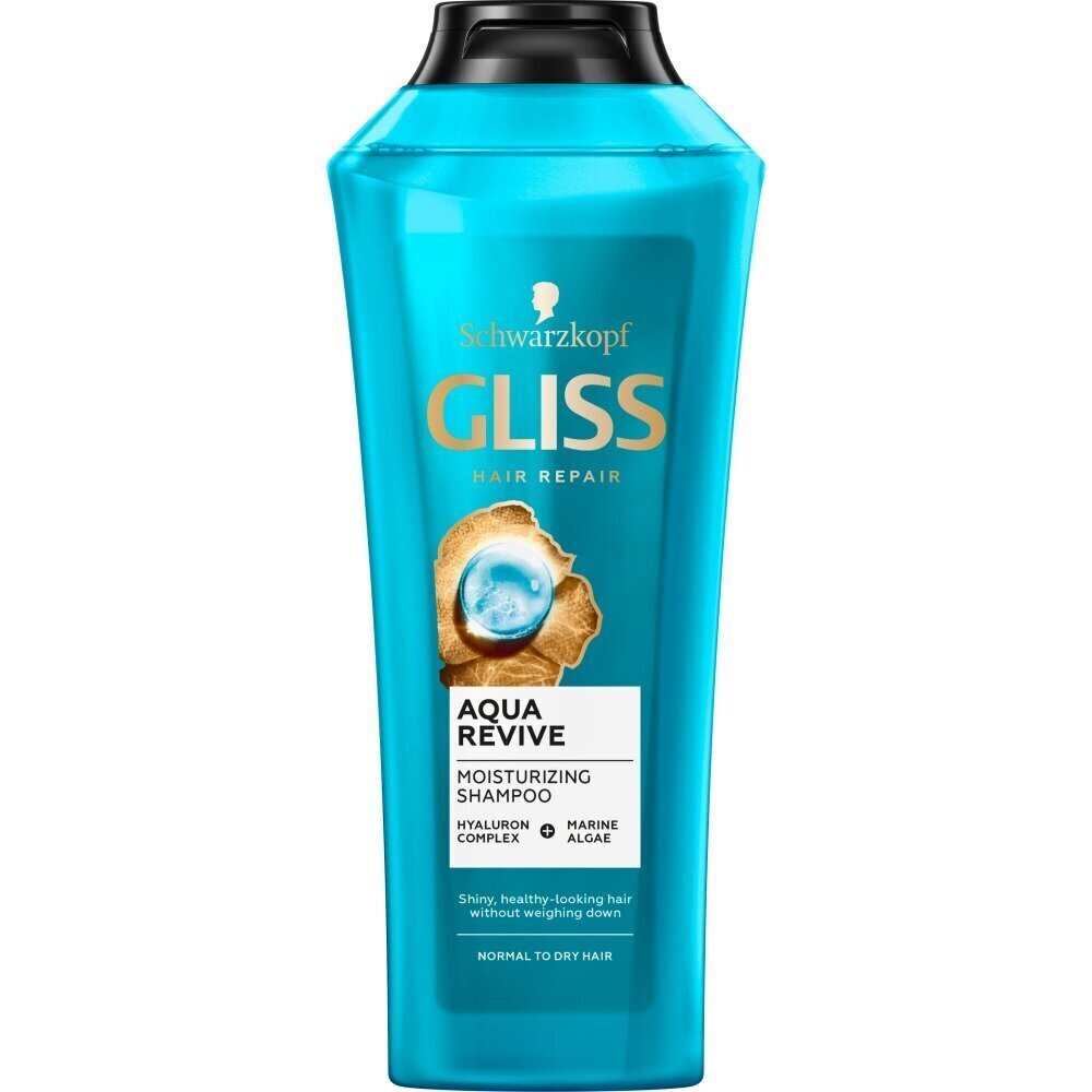 Niisutav šampoon normaalsetele ja kuivadele juustele Gliss Aqua Revive 400 ml hind ja info | Šampoonid | hansapost.ee