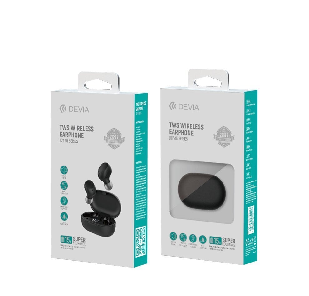 Devia Bluetooth TWS Joy A6 цена и информация | Kõrvaklapid | hansapost.ee