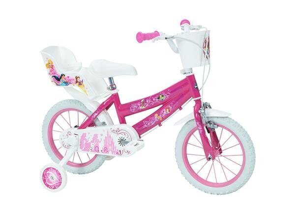 Laste jalgratas Huffy Princess 14" Bike, valge/roosa hind ja info | Jalgrattad | hansapost.ee