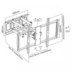 Sbox PLB-3769 (60-100/80кг/600x900) цена и информация | Кронштейны и крепления для телевизоров | hansapost.ee