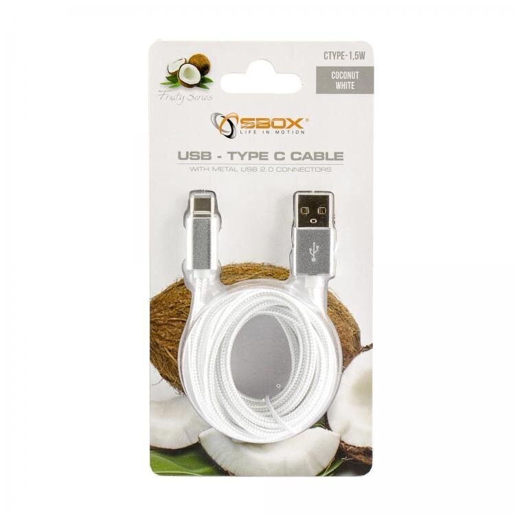 Sbox USB-TYPEC-15W, USB-Type, 1.5m hind ja info | Mobiiltelefonide kaablid | hansapost.ee