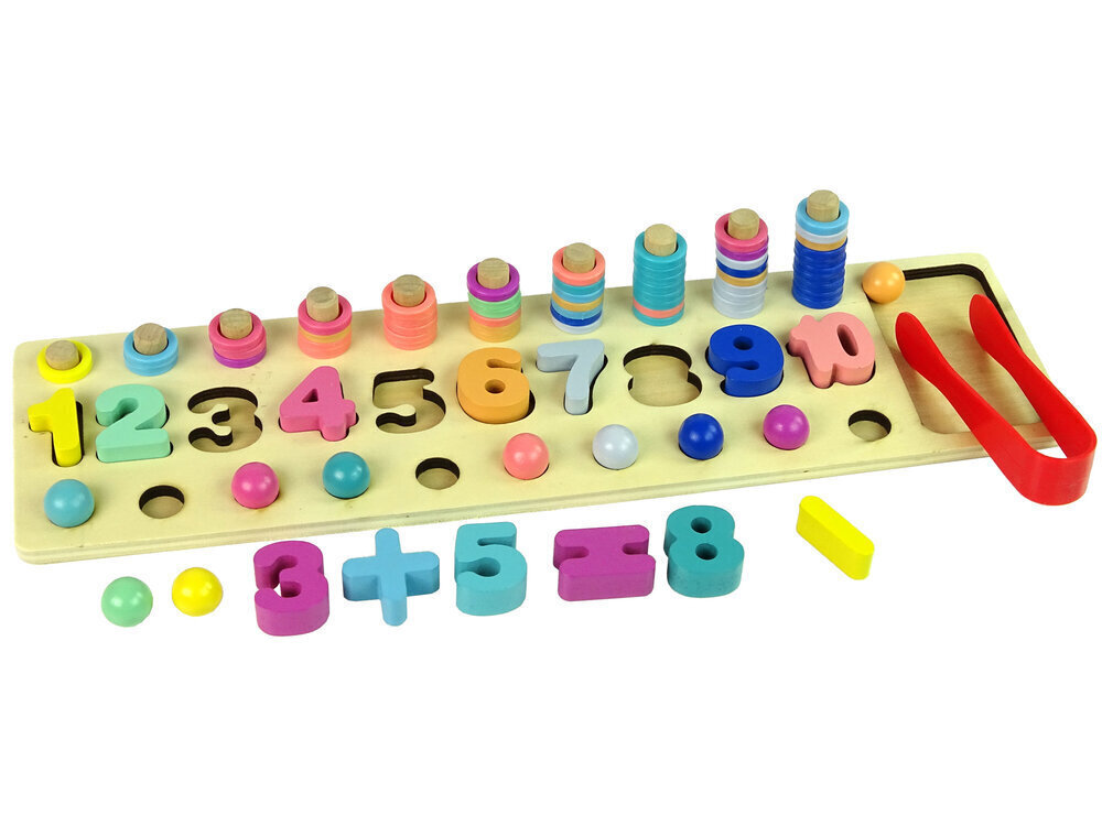 Puidust mäng 3 in 1 Numbers Sorter Wooden Educational Board Colourful hind ja info | Arendavad laste mänguasjad | hansapost.ee