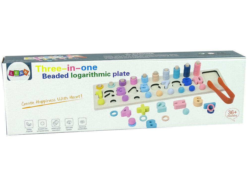 Puidust mäng 3 in 1 Numbers Sorter Wooden Educational Board Colourful hind ja info | Arendavad laste mänguasjad | hansapost.ee