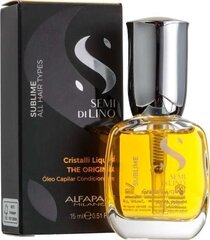 Juukseid siluv seerum - Alfaparf Milano Semi Di Lino Sublime Illuminating Cristalli Liquidi, 15 ml hind ja info | Juuksemaskid, õlid ja seerumid | hansapost.ee