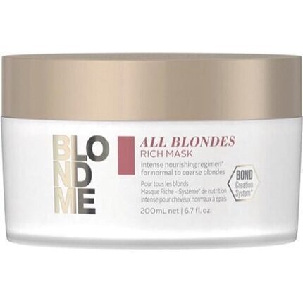 Toitev juuksemask Schwarzkopf Professional Blond Me All Blondes Rich 200 ml hind ja info | Juuksemaskid, õlid ja seerumid | hansapost.ee