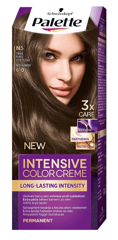 Kreemjas juuksevärv Schwarzkopf Palette Intensive Color Creme, N5 Dark blond hind ja info | Juuksevärvid | hansapost.ee