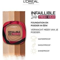 Kompaktne jumestuskreem L'Oreal Make Up Infallible Fresh Wear, 9 g, 20 Ivory price and information | Foundations and powders | hansapost.ee