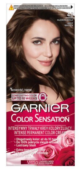 Kauapüsiv juuksevärv Garnier Color Sensation 110 ml, 4.0 Deep Brown цена и информация | Juuksevärvid | hansapost.ee