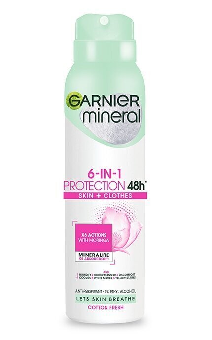 Spreideodorant Garnier Mineral 6in1 Protection 48H, 150 ml hind ja info | Deodorandid | hansapost.ee