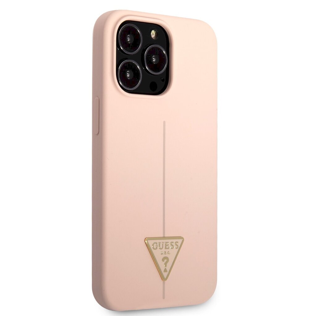 Guess Silicone Line Triangle Case for iPhone 13 Pro Max Pink hind ja info | Telefonide kaitsekaaned ja -ümbrised | hansapost.ee